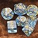 UDIXI Polyhedral DND Dice Sets Shimmer Gold Foil Dice for Dungeons and Dragons Pathfinder RPG MTG Table Gaming Dice - Blue
