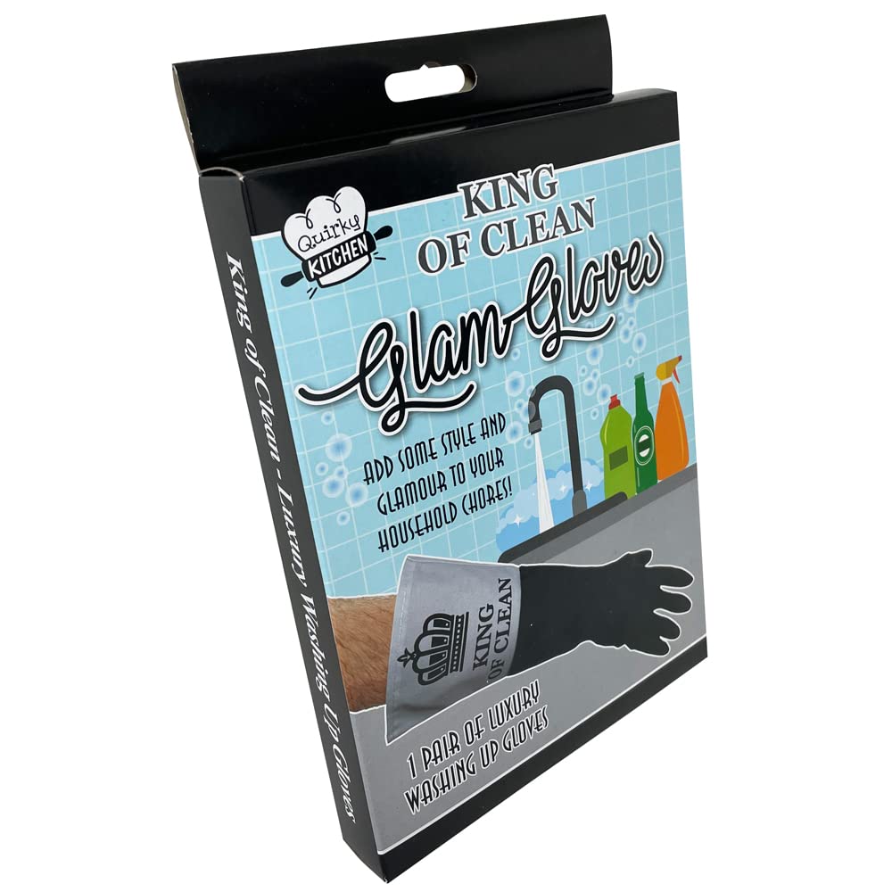 King of Clean Gloves - funny washing up gloves For Men Husband Dad House Husband novelty kitchen washing gift Fathers Day