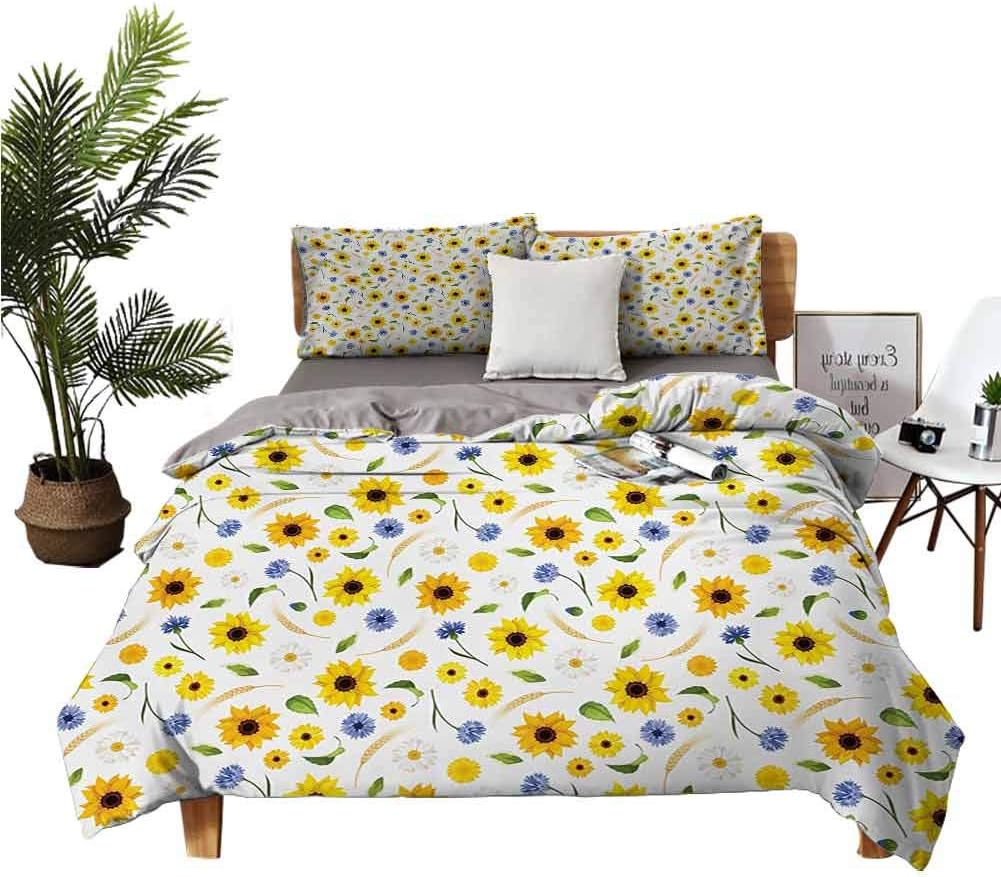 Yellow and White Sheet Set3 Piece Set, Comforter Bedding
