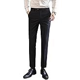 Mens Classic Suit Pants Straight Fit Modern Formal Dress Pants Separate Trousers