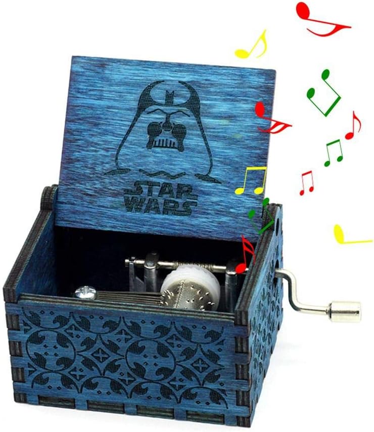 Teepao - Caja de música de madera tallada a mano con manivela: Amazon.es: Electrónica