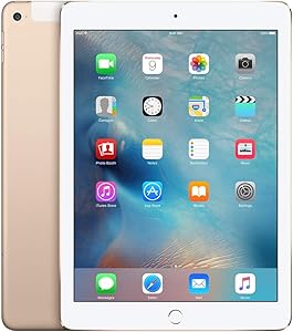 Apple iPad Air 2 128GB Factory Unlocked Gold (Wi-Fi + Cellular 4G LTE) Newest Version (Renewed)