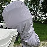YHOUSE Full Outboard Boat Motor Cover, Waterproof UV Resistant Thick Polyester Fabric Outboard Motor Hood Up to 150 Horsepower