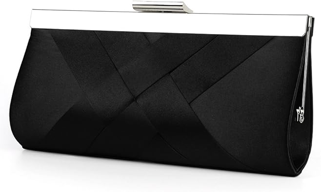 black satin clutch bag