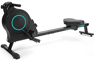 BODIOO Rowing Machine for Home Row Rower Machine with 16-Level Adjustable Resistance, LCD Monitor, 350 lbs Capacity, Whisper Quiet, Compact & Space-Saving with Transport Wheels for Home, Office, Apartment