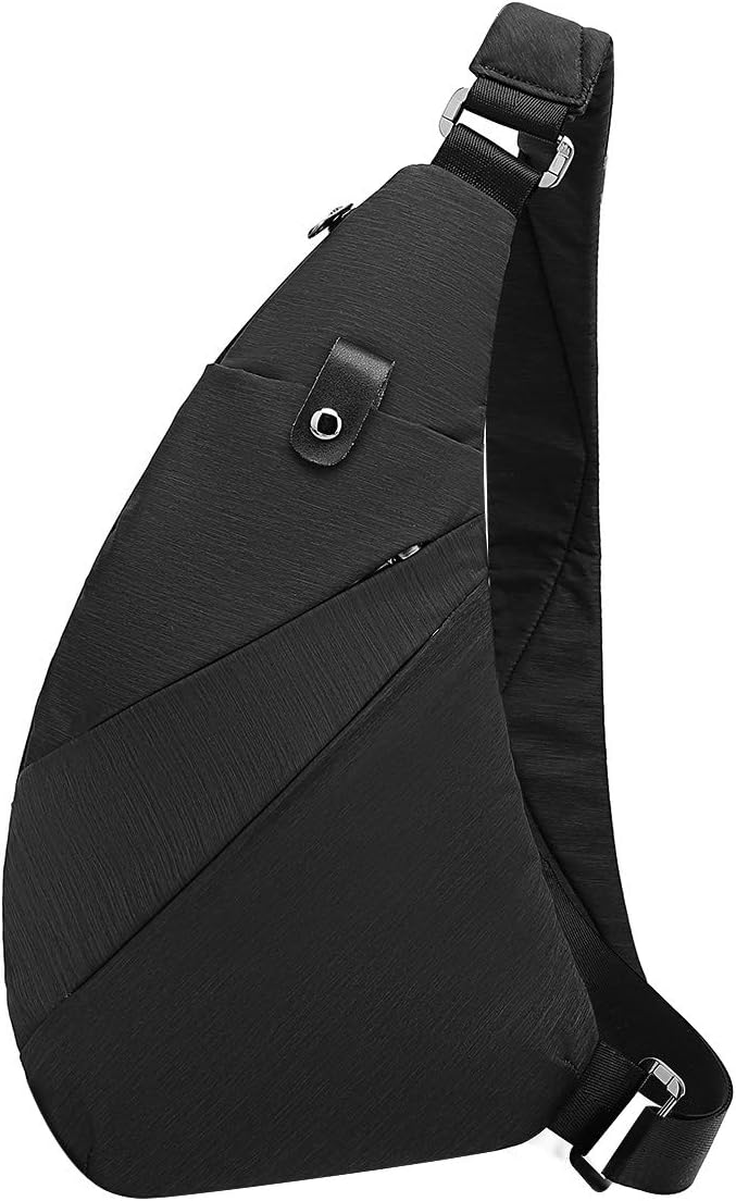 Unisex Sling Bag Multipurpose Crossbody Chest Pack Small Casual Daypack for Women Men Boy & Girl (Black)