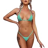 Dadress G String Mini Bikini Sets Sexy Swimsuit Micro Bra Bikinis Lingerie for Women