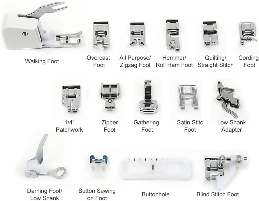 15 Piece Universal Sewing Machine Presser Walking Feet Kit OEM Suitable for Babylock Janome