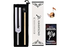 KAIGESZAD 528 Hz Tuning Fork with Reflex Hammer for Healing Chakra Set,Aluminum Alloy, with Silicone Hammer and Storage Bag, Ideal for Sound Healing, SPA Aromatherapy,Yoga, Meditation, and Relaxation