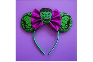 Atvscay Superhero Inspired Mouse Ears Headband Glitter Spider Hairband Accessories Decoration For Men Women