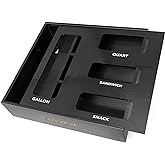 SpaceAid Bag Storage Organizer for Kitchen Drawer, Bamboo Organizer, Compatible with Gallon, Quart, Sandwich and Snack Variety Size Bag (1 Box 4 Slots), Black