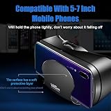 Peowuieu VR 3D Glasses Full Screen Headset Adjustable with Gamepad Black view 6