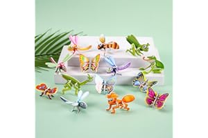 30Pcs Educational Jigsaw Puzzle, 3D Insect Puzzle Set, DIY Learning Puzzles, 3-D Structure with Rounded Edges for Safety, Bug