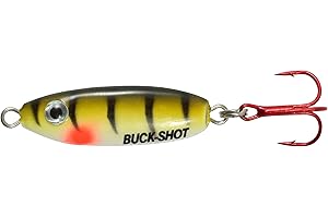 NORTHLAND TACKLE Northland Fishing Tackle Buck-Shot Ice Fishing Rattle Spoon, Assorted Sizes & Colors for Walleye, Perch, Panfish, & Trout