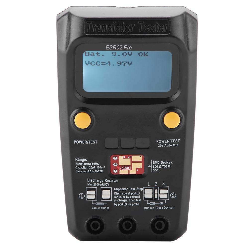 Akozon Transistor Tester ESR02 Pro Digital Transistor Capacitor