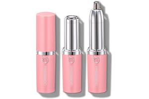 PRESKBOO Facial Hair Remover for Women,Hair Remover for Face,Lip,Painless Peach Fuzz Remover,Facial Hair Removal,Ladies Face Shaver/Razor,Epilators,Nose Trimmer,Pink/XF6