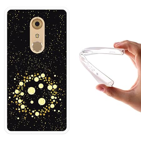 WoowCase ZTE Axon 7 Hülle, Handyhülle Silikon für [ ZTE Axon 7 ] Schickes Stil Goldene Punkte Handytasche Handy Cover Case Sc