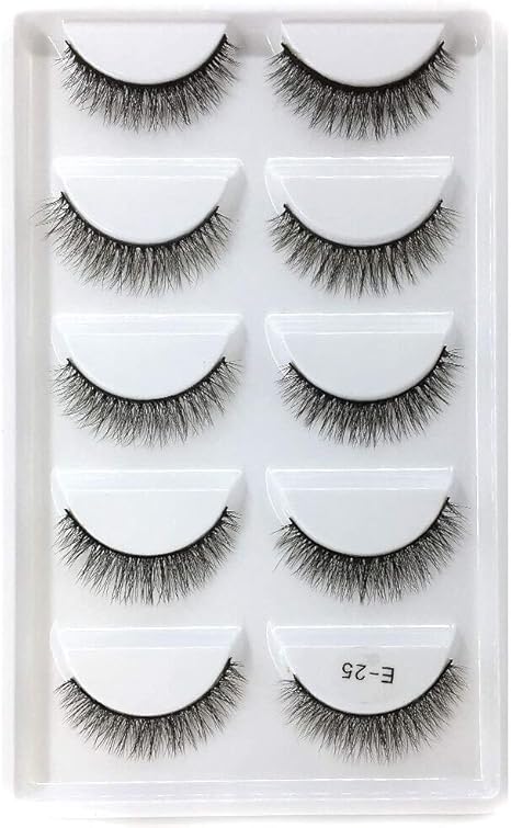 Amazon Co Jp New 5ペアは手作りまつげショートつけまつげクロスメッシー高密度ナチュラルアイまつげ舞台メイクつけまつげを3dは Color E25 ビューティー