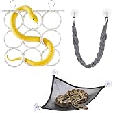 Snake Climbing Rings &amp; Climbing Rope, Snake Reptile Hammock for Small Ball Python Corn Snakes Lizards, Enriched Snake Habitats, Small Reptile Tank Accessories
