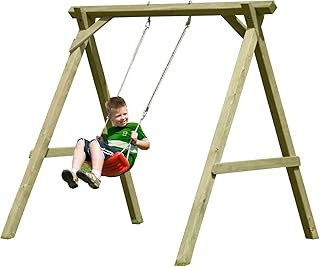 Gartenpirat Schaukel aus Holz für Kinder Einzelschaukel Premium Typ 1.1 aus Kreuz-Holz, TÜV