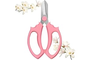 SUMYOUNG Floral Shears,Professional Flower Scissors,Garden Shears with Comfortable Grip Handle,Pruning Shears,Floral Scissors for Arranging Flowers,Gardening,Pruning,Trimming Plants,Picking,Cutting-Pink