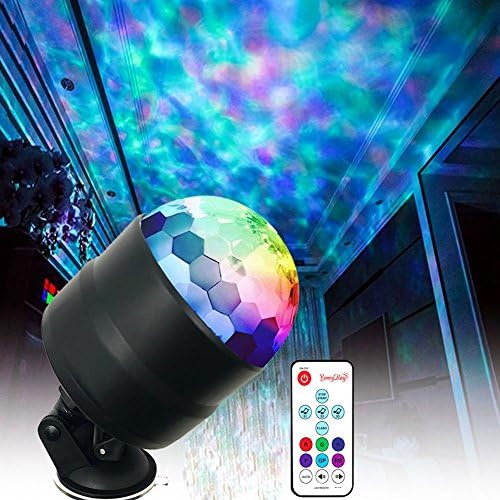 YomyRay Stage Light Party Lights Flowing Ocean Water Wave 4W RGBW LED Disco Crystal Ball Night Lights Sound Activated RC Flash Rotating Effect For Party Shows In-Car Festival Club(New Upgrade)