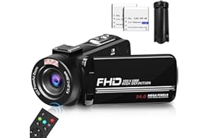 MURAUX Video Camera, Full HD 1080P 30MP Camcorder with Infrared Night Vision, 18X Digital Zoom, 3.0" LCD Screen, Vlogging Camera for YouTube, with Remote Control and 2 Batteries
