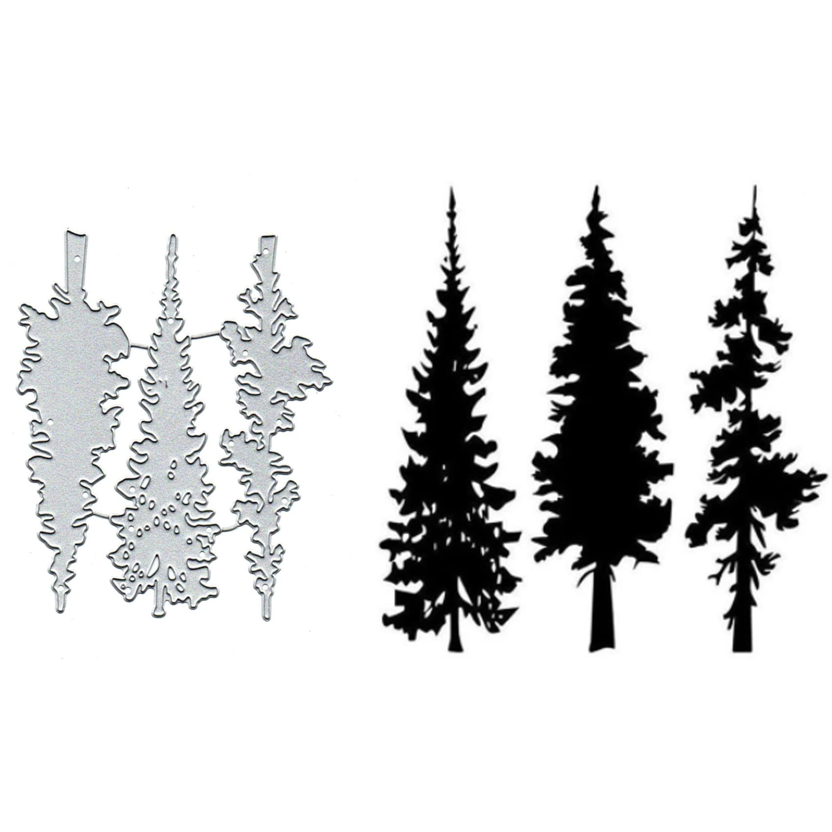 Yeyert 3pcs Tree Metal Die Cuts for Spring Christmas Tree Card Making, Decorative Embossing Paper Card Embossing Craft