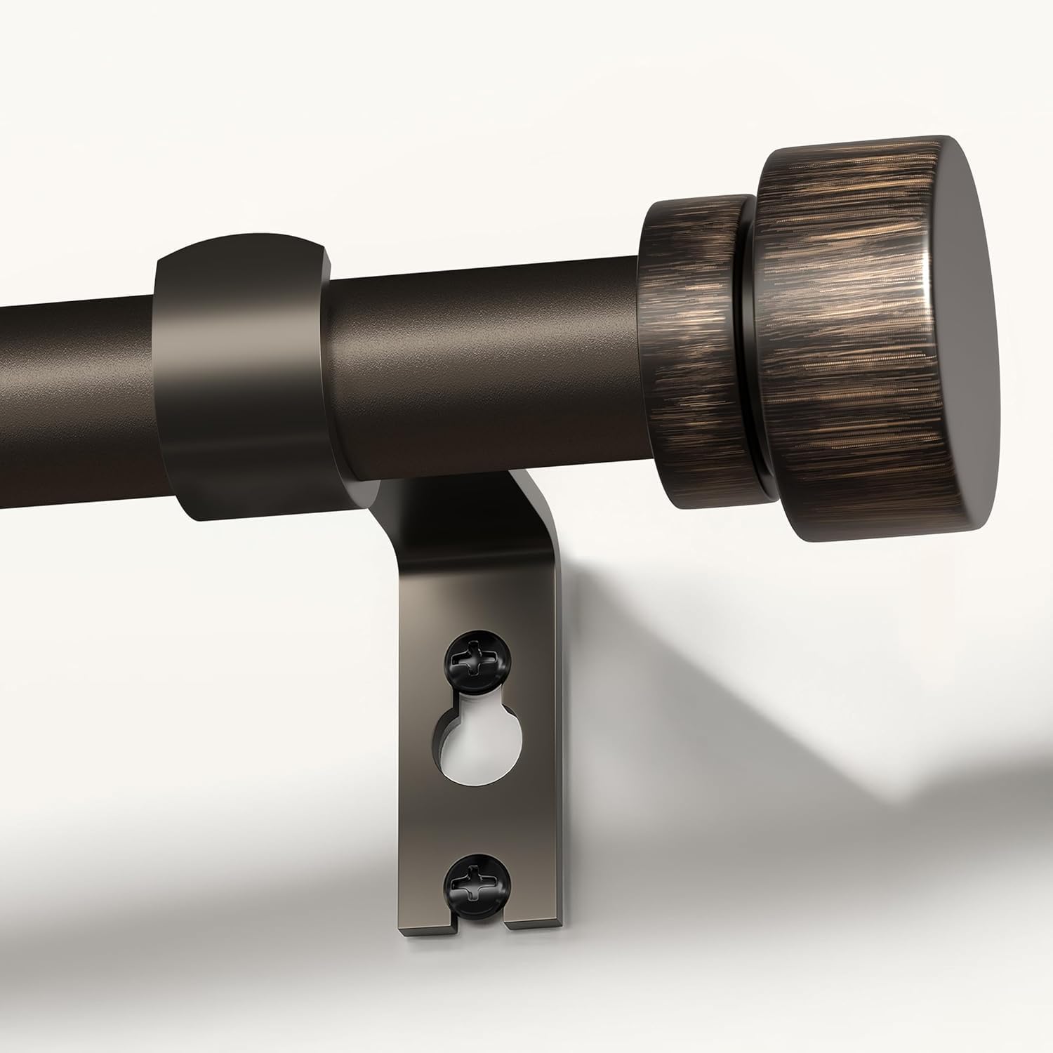 Photo 1 of Modern Antique Brown Curtain Rods for Windows 16 to 60 Inches Adjustable Length Heavy Duty 1" Diameter Window Curtain Rod with Finials for Outdoor Farmhouse Bedroom Kitchen Living Room