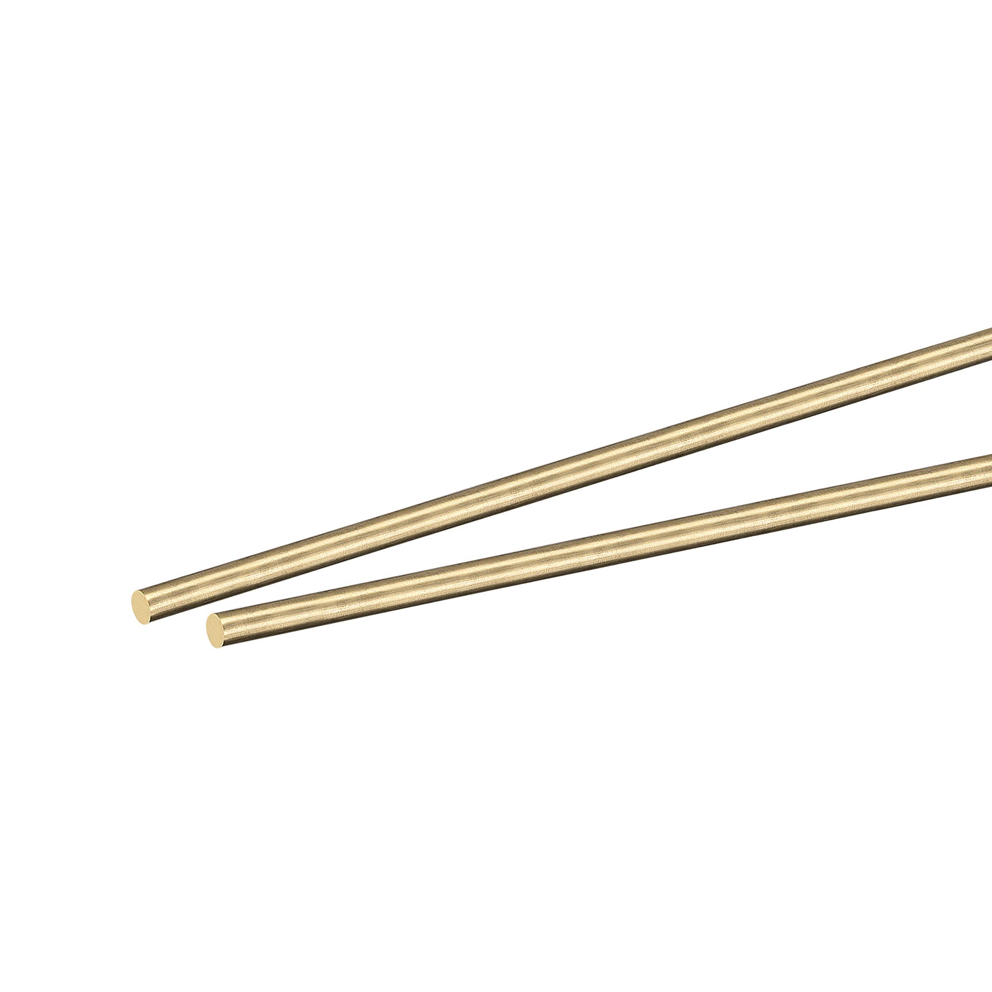 sourcing map Brass Rod,Brass Solid Round Rod 3mm Diameter 350mm Length Lathe Bar Stock for RC Model Airplane Helicopter DIY Craft Pack of 2pcs