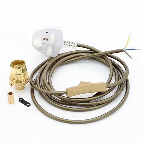 Bottle Lamp Kit 31 1921mm Bung Black Cable Chrome ES, E27, Edison Screw Lampholder