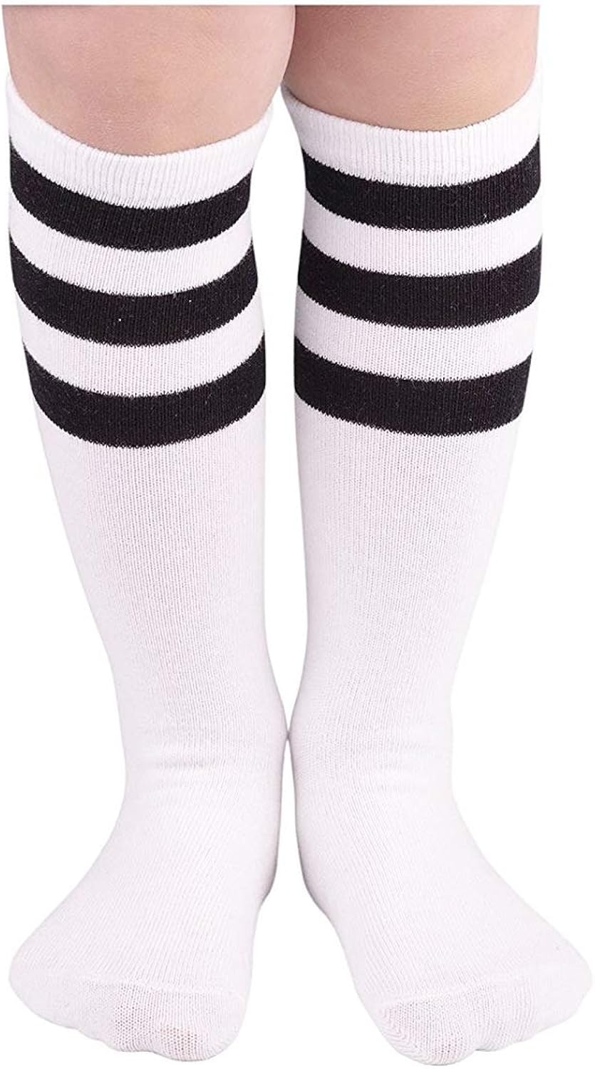 Durio Kids Soccer Socks Cotton Sports Socks Knee High Tube