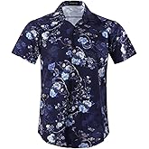 Allsense Men's Short-Sleeve Button-Down Tropical Hawaiian Shirt