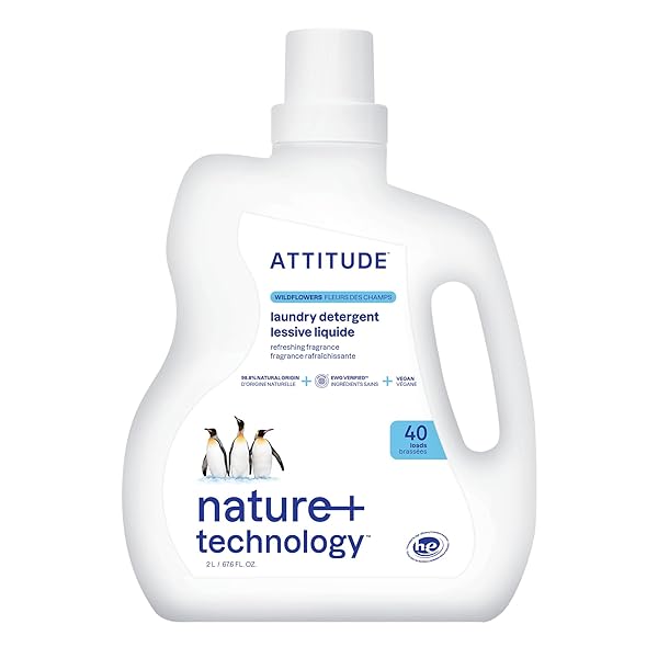 ATTITUDE LIQUID LAUNDRY DETERGENT, EWG VERIFIED, HE COMPATIBLE,...