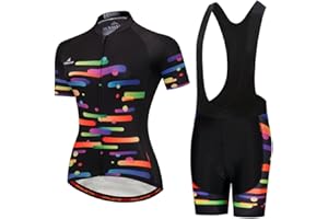 Uriah Women's Cycling Jersey Bib Shorts Black Sets Short Sleeve Reflective