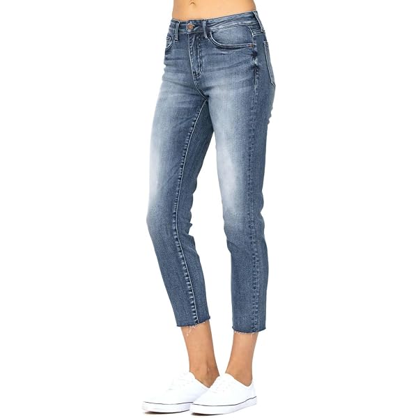 Jessica Simpson Women's Throwback Vintage Straight Ankle Jean - High Rise, Relaxed Fit