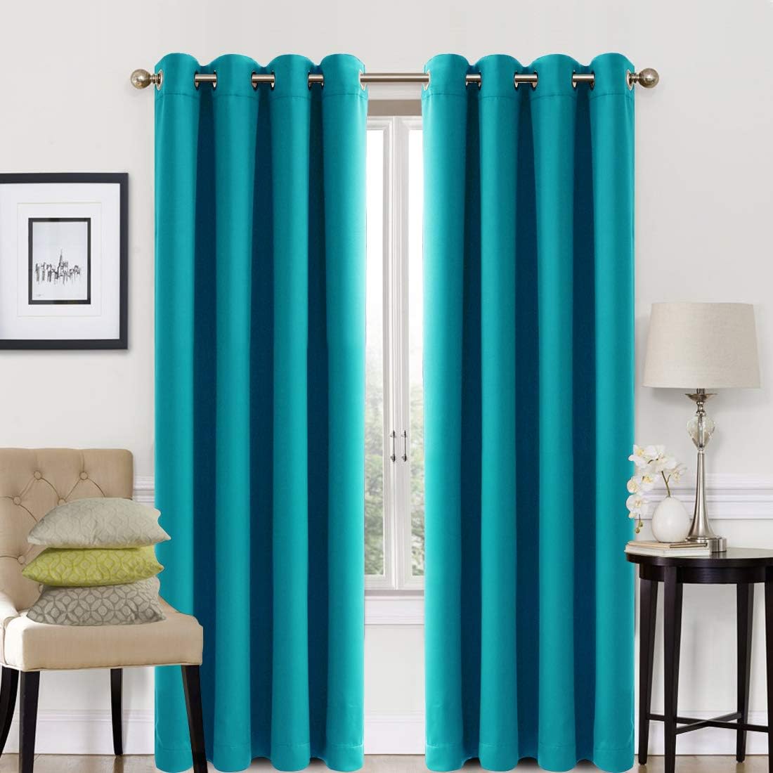 Best dark turquoise curtains for living room