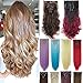 8Pcs 18 Clips 17-26 Inch Curly Straight Full Head Clip in on Hair Extensions Hairpiece 27colors