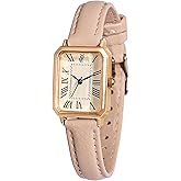 BESTKANG Leather Strap Watches for Women Elegant Dainty Ladies Watch Vintage Rectangle Women Quartz Wrist Watch