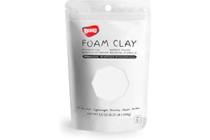BOHS White Foam Clay Lite - No Cracks,No Stains,Soft, Air Dry -for School Project,Cosplay,Fake Bake, Slime Supplies-100 Grams