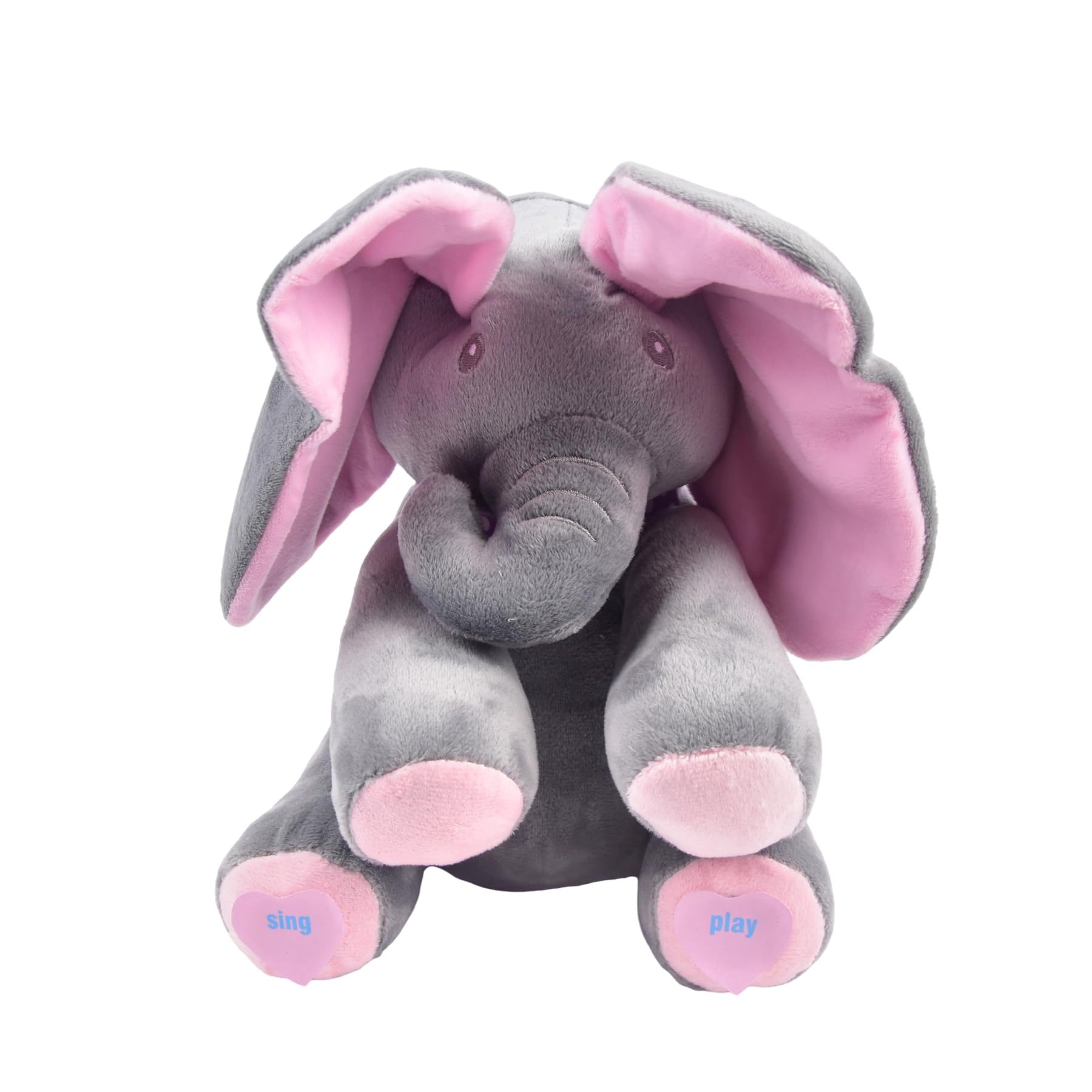 YYZGGLING Electric Plush Elephant Toys Peek-a-boo Elephant With Music Covered Eyes Little Elephant Singing Plush Toys Animal Plush (1)