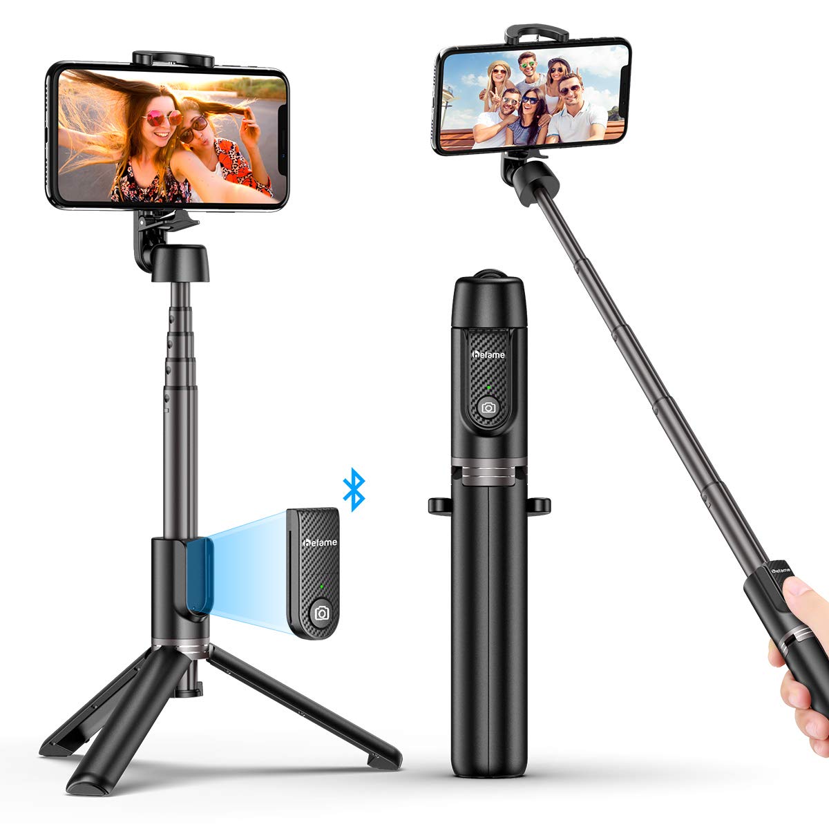 Bluetooth Selfie Stick Tripod, Mini Extendable Phone Tripod Stand with Detachable Wireless Remote 360° Rotation for iPhone 11/11 Pro/XS Max/XS/XR/X/8/7/6s/6 Plus, Samsung Galaxy S10/S9/Note, Huawei