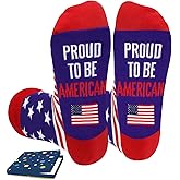FestiVibe American Flag Socks for Men Women, American Citizenship Gifts, Patriotic Socks, Proud to Be an American
