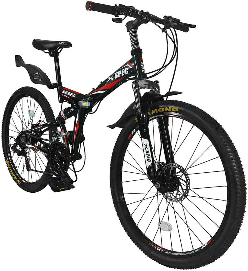 Xspec 26" 21-Speed Folding Mountain Bike for Adult