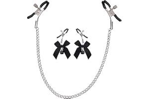 ZJFHTD Nipple Clamp Body Chain Necklace for Women Men Gold/Silver Color,Adjustable Stainless Steel Faux Body Piercing Non-Piercing Body Clip Jewelry,Fake Nipple Bow Rings