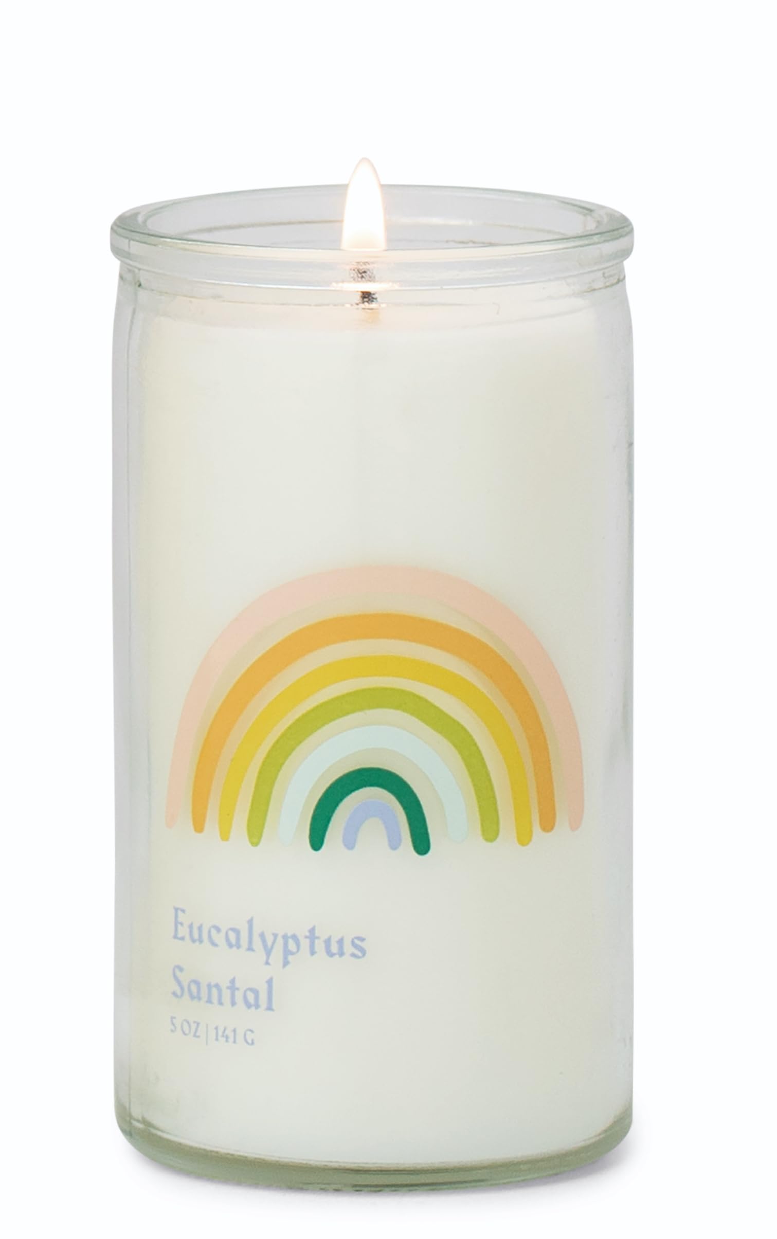 Paddywax Scented Candles Spark Collection Colourful Wax Candle in Clear Glass, 141g, Eucalyptus Santal