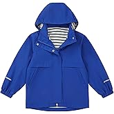 EIGIOO Boys Girls Waterproof Hooded Jackets Lightweight Soft Lining Kids Windbreaker Rain Coats