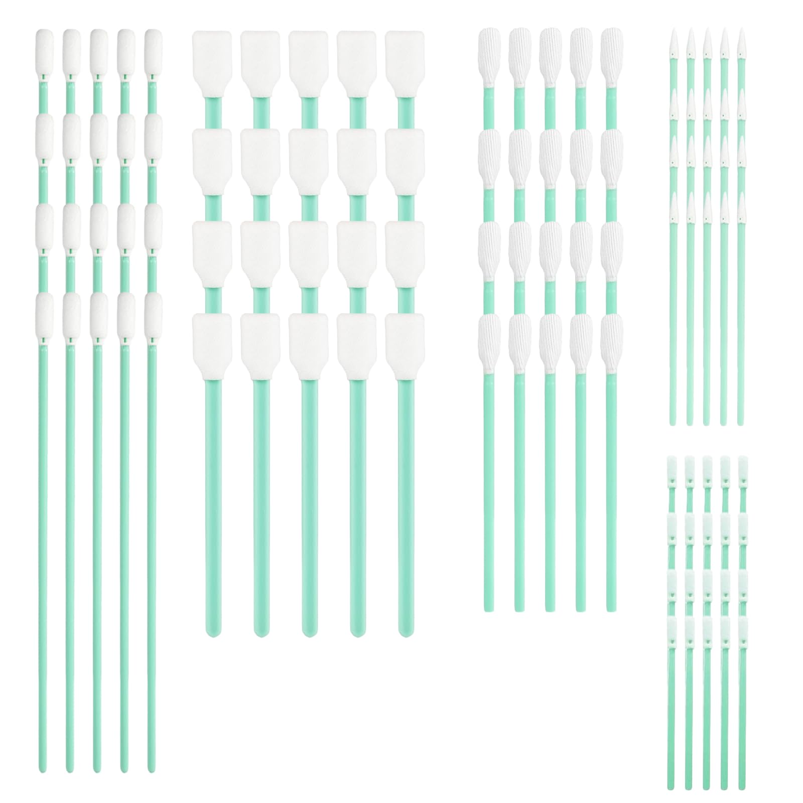 100pcs Foam Tip Cleaning Swab Kit, 5 Types Foam Swabs on Stick for Electronics, Optics, Lens, Camera, Arts, Crafts, Sewing Machine