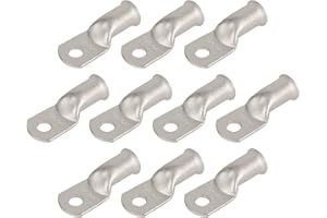 RIOCAN 10pcs 2/0 AWG-5/16(M8) Tinned Copper Ring Terminals Battery Lugs, Heavy Duty Wire Lugs, Battery Cable Connectors