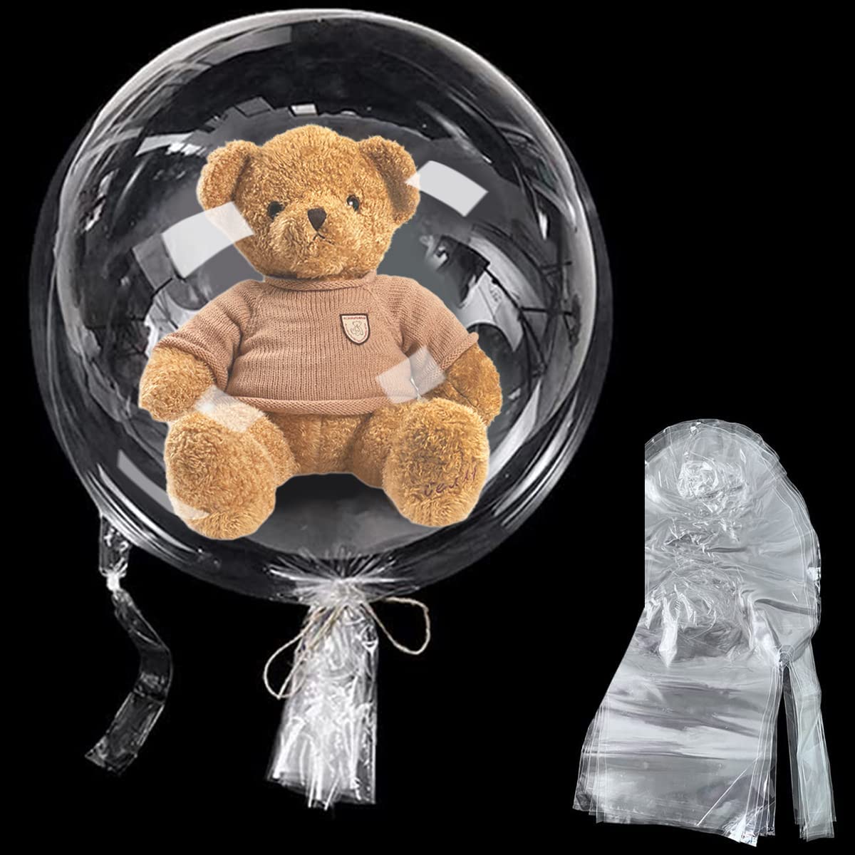 Photo 1 of 10Pcs Pre Stretched Extra Wide Mouth BoBo Balloons, 30 Inch Large Clear Stuffing Ball, Giant Transparent Balloons for Valentine's Day/Baby Shower/Christmas/Wedding/Birthday Party Decoration